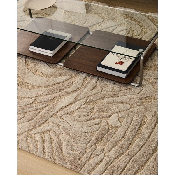 Beež käsitsi kootud villasegust vaip 200x300 cm Tribet - Kave Home-image-1