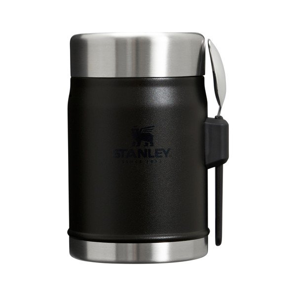 Matt must roostevabast terasest toidutermos 400 ml Legendary Food Jar + Spork Black 2.0 - Stanley