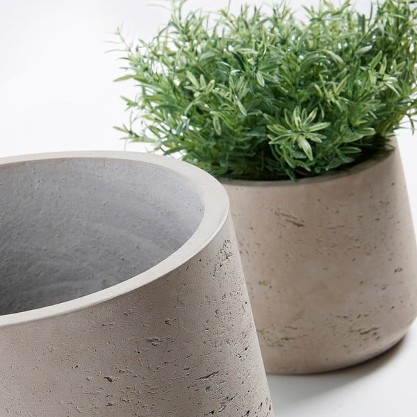 Kahe helehalli betoonpoti komplekt Lux - Kave Home-image-2