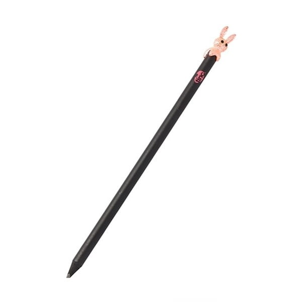 Černá tužka s ozdobou ve tvaru zajíčka TINC