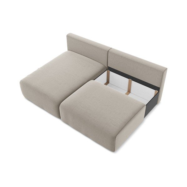 Taupe sametist diivanvoodi/panipaigaga nurgadiivan (vasak nurk/diivanvoodiga) Kalena - Makamii-image-4