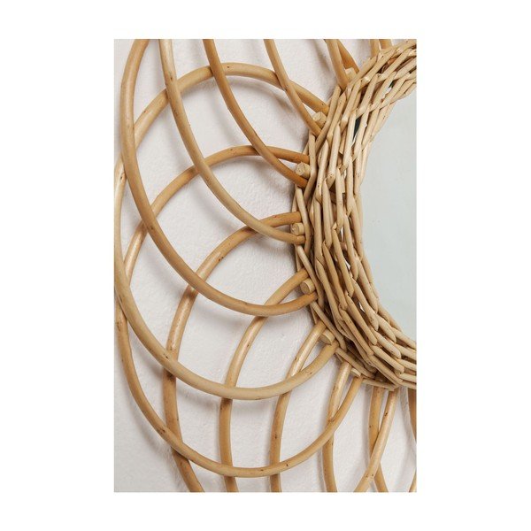 Nástěnné zrcadlo s ratanovým rámem Kare Design Swing, Ø 34 cm-image-3