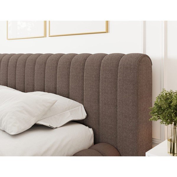 Pruun polsterdatud kaheinimesevoodi koos panipaiga ja voodipõhjaga 140x200 cm Carilla - ELTAP-image-4