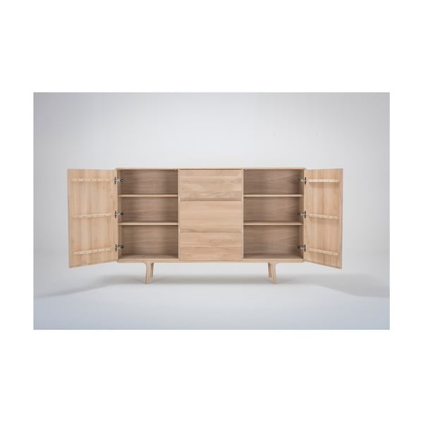 Massiivne tammekirst 3 sahtliga , laius 180 cm Fawn - Gazzda-image-3