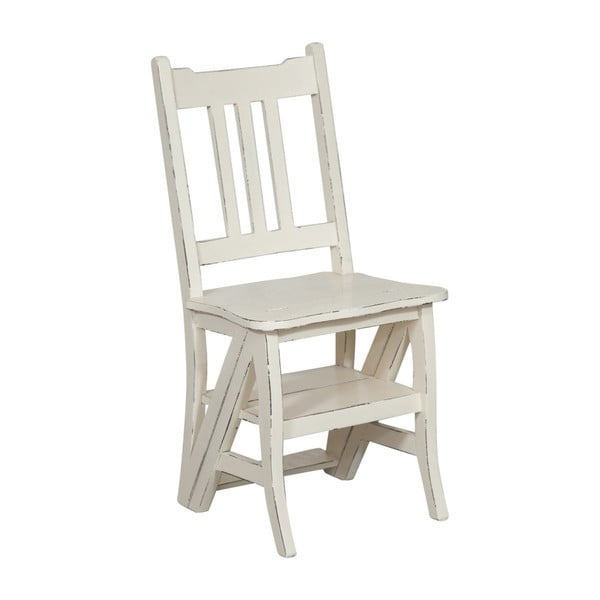 Dřevěná bílá židle / žebřík Biscottini 