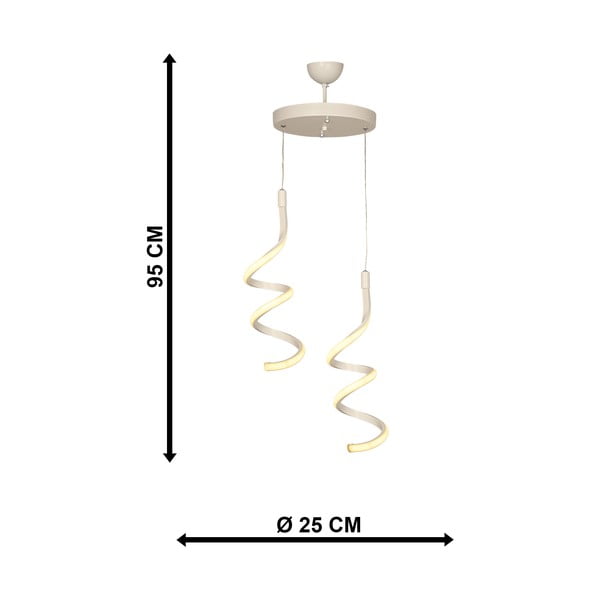 Valge metallist LED rippvalgusti ø 25 cm Hilton - Squid Lighting-image-3