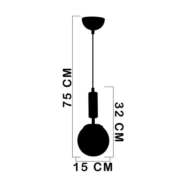 Hall-must klaasist varjuga rippvalgusti ø 15 cm Hector - Squid Lighting-image-2