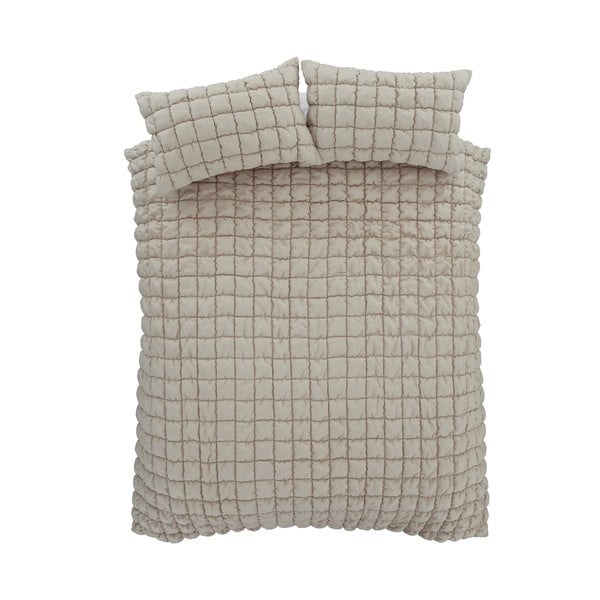 Beež voodipesu kaheinimesevoodile 200x200 cm Puffer - Catherine Lansfield-image-2