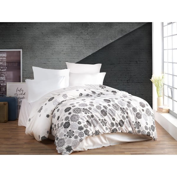 Must-valge puuvillane kahekohaline voodipesu 200x220 cm Asir - Mijolnir