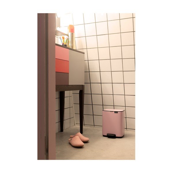 Roosa terasest prügikast 4 l Bo - Brabantia-image-1
