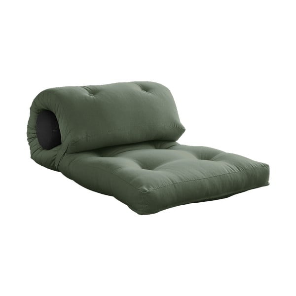 Roheline-hall futon madrats 70x200 cm Wrap Olive Green/Dark Grey – Karup Design-image-3