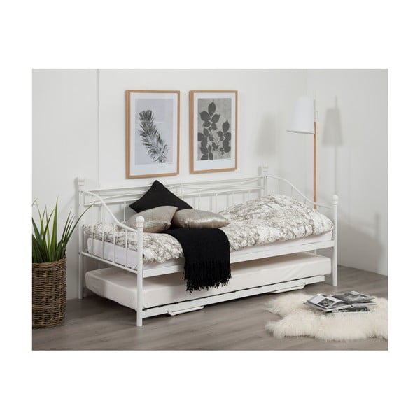 Bílá rozkládací postel Actona Olivia, 90 - 180 x 200 cm