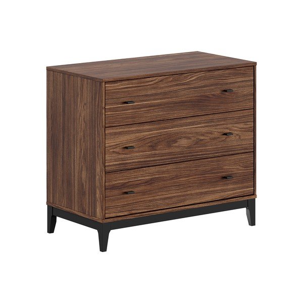 Tumeda naturaalse pähklipuust kummut 100x89x55 cm Ilyas - Vipack