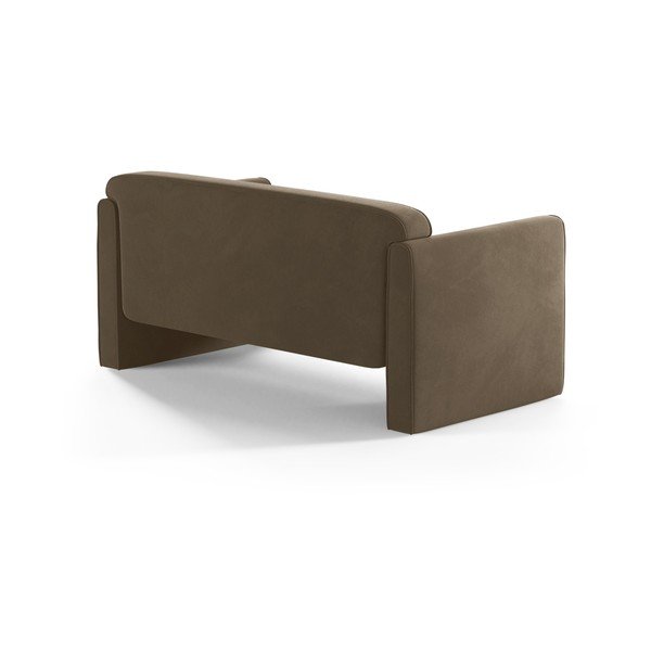 Hallikaspruun sametist diivan 140 cm Abby - Micadoni-image-2