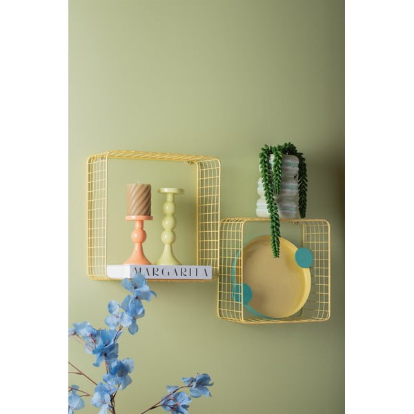 Helekollased terasest riiulid 2tk komplektis 35cm Reja - PT LIVING-image-1