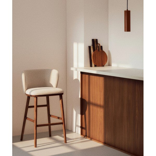 Beež polsterdatud baaritool (istme kõrgus 75 cm) Ciselia - Kave Home-image-1