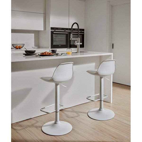 Mattvalge baaritool reguleeritava kõrgusega, kunstnahast (istme kõrgus 60 cm) Orlando-T - Kave Home-image-1