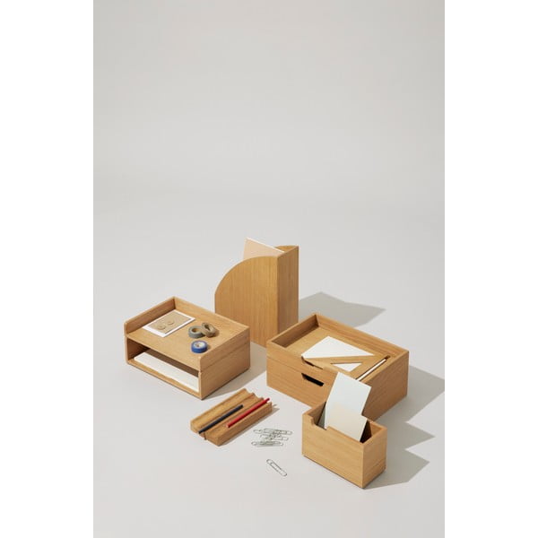 Puidust korrastaja kirjatarvete jaoks Staple - Hübsch-image-4