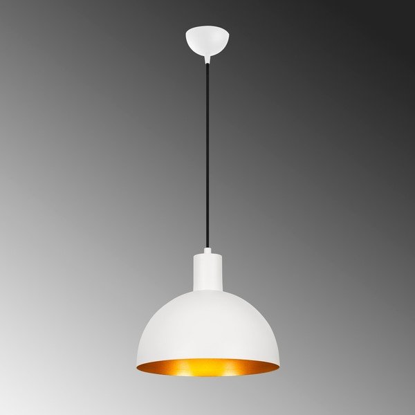 Valge-kuldne rippvalgusti metallist varjuga ø 30 cm Sivani - Opviq lights-image-2