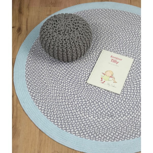 Laste sinine käsitsi valmistatud vaip , ∅ 120 cm Brenda - Nattiot-image-2