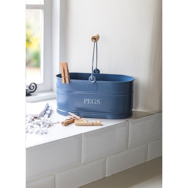 Košík na kolíčky Peg Bucket, modrý-image-1