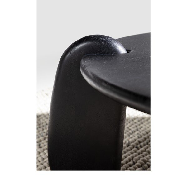 Must ümmargune mangopuidust kohvilaud ø 80 cm Tamira - MOME-image-4