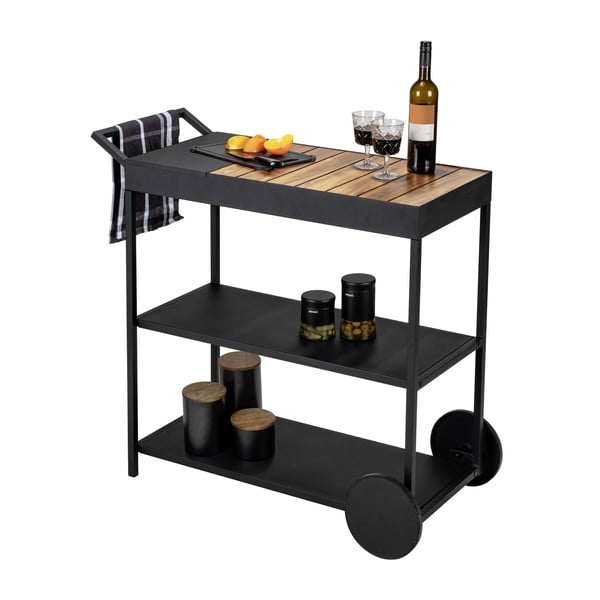 Ratastel serveerimislaud akaatsiaplaadiga 40x80 cm Miro - Wenko-image-3