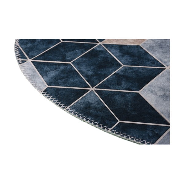 Valge ja sinine pestav ümmargune vaip ø 120 cm - Vitaus-image-2