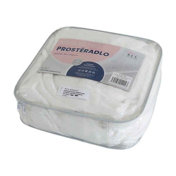 Valge mikroflanellist lina 180x200 cm Exclusive - B.E.S.-image-1