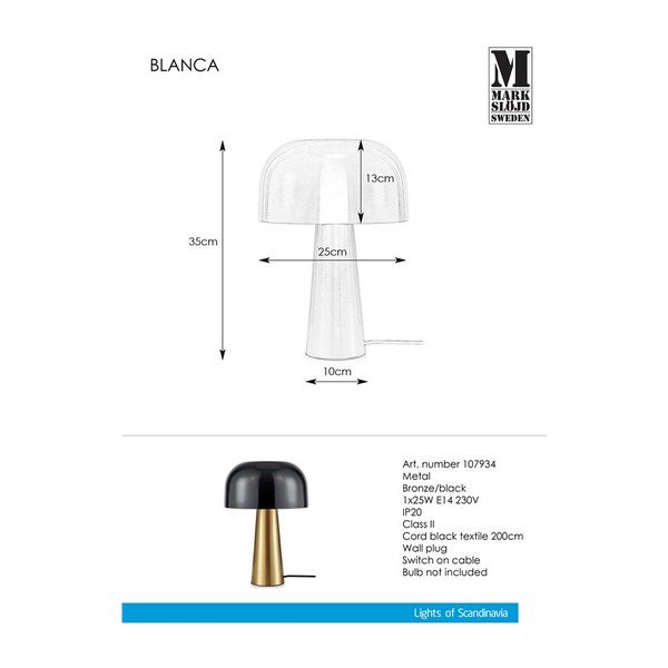 Vaskne laualamp musta varjundiga Blanca - Markslöjd-image-2