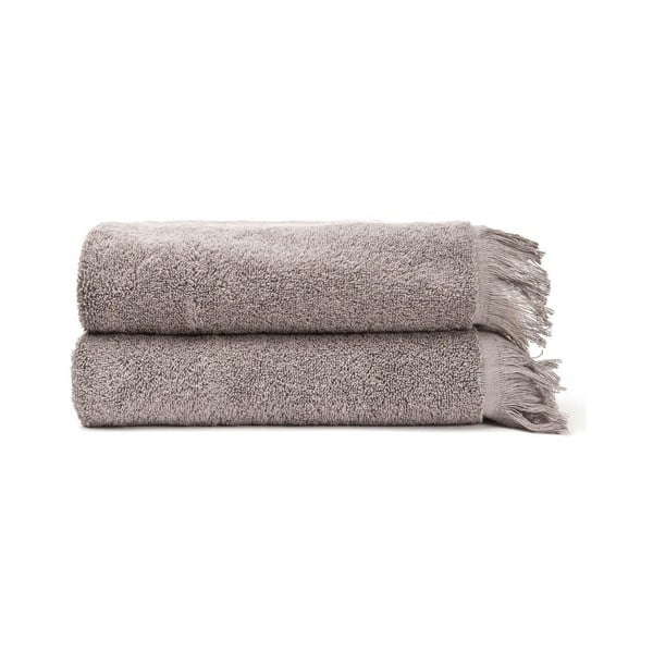 Hallikaspruunid puuvillased rätikud 2tk komplektis 50x90 cm – Bonami Selection