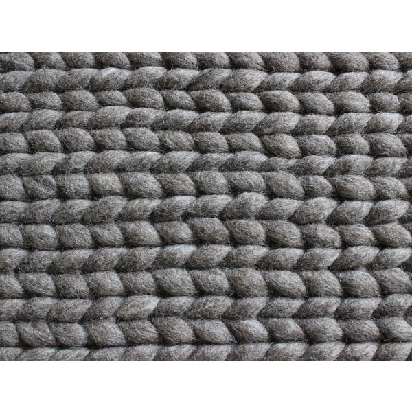 Pähklipruun punutud villane vaip , 170 x 240 cm Braided Rugs - Wooldot-image-3