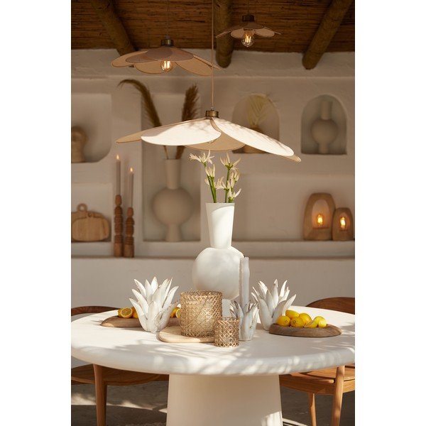 Kreemikas ripplamp kangast varjuga Fyano - Light & Living-image-1