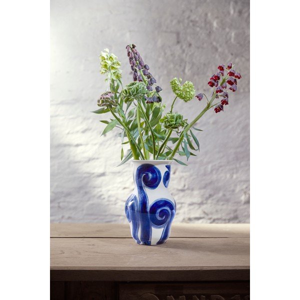 Sinine käsitsi maalitud keraamiline vaas Tulle - Kähler Design-image-1