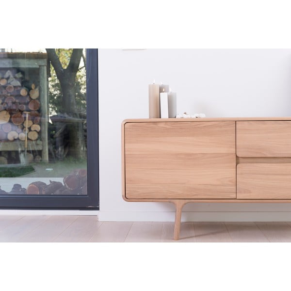 Tammepuidust TV-kapp Looduslik Fawn - Gazzda-image-1