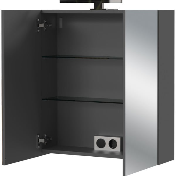 Antratsiitne seinale kinnitatav peegliga vannitoakapp 60x71 cm Arcena - Germania-image-3