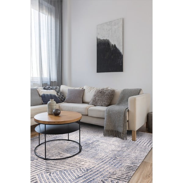 Helesinine villane vaip 160x240 cm Strokes - Agnella-image-1