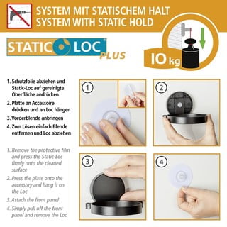 Must Static-Loc® tualettpaberi hoidja Pavia - Wenko