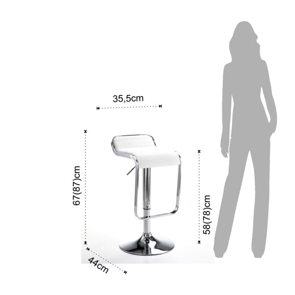 Valge-hõbedane baaritool 67 cm Snappy - Tomasucci-image-4