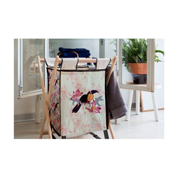 Úložný koš s konstrukcí z borovicového dřeva Madre Selva Toucan, 60 l-image-1