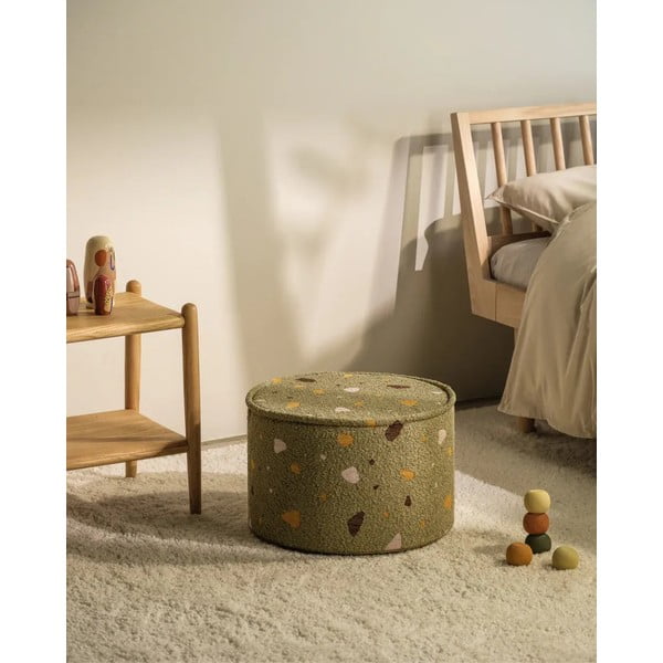 Roheline buklee/šenillkangast laste tumba Terrazzo - Wigiwama-image-1