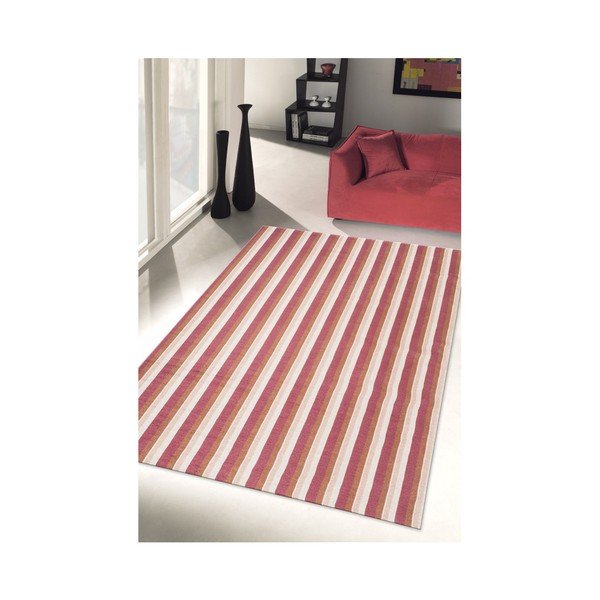 Červenooranžový koberec Floorita City Loft Stripes, 80 x 130 cm-image-4