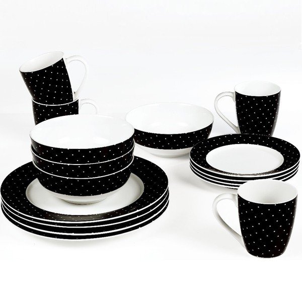 Porcelánový set Twinkle Black, 16 ks-image-1