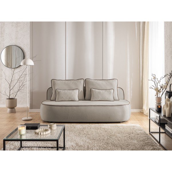 Pruun/beež sametdiivanvoodi/panipaigaga 210 cm Saga - Ropez-image-1