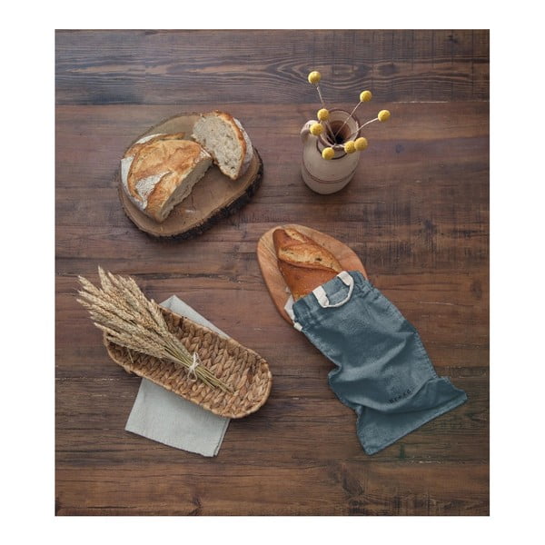 Kangast leivakott linasest riidest Kott Sinine taevas, kõrgus 42 cm - Really Nice Things-image-1