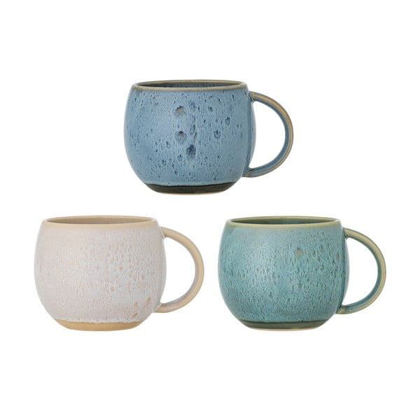 Sinised/kreemid kivikeraamikast kruusid 3tk komplektis 420 ml Harriet - Bloomingville