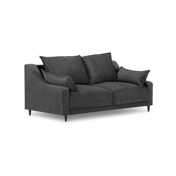 Tmavě šedá sametová pohovka Mazzini Sofas Freesia, 150 cm-image-2