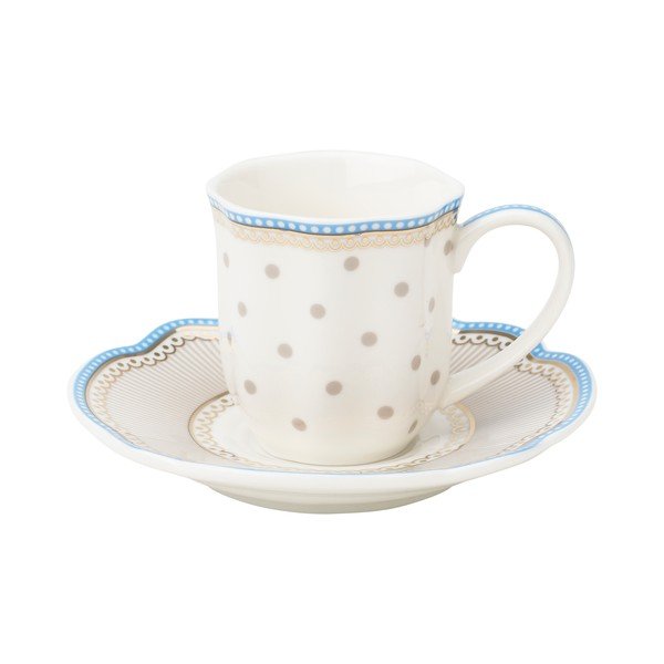 Porcelánový šálek na espresso s podšálkem Beach od Lisbeth Dahl, 2 ks-image-1