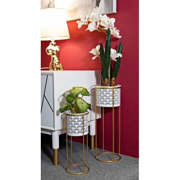 Metallist lillealused 2 tk komplektis ø 17 cm (kõrgus 46 cm) Whity - Mauro Ferretti-image-1