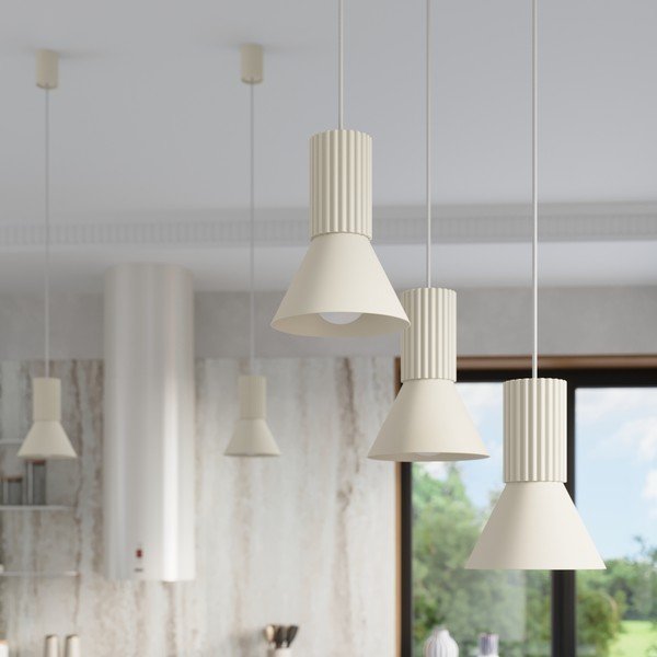 Beež metallist ripplamp ø 30 cm Niru - Sollux-image-1